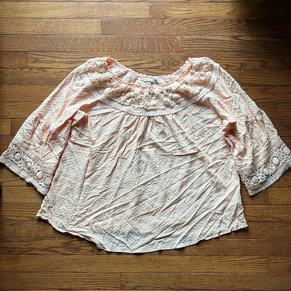 Soft Surroundings Peachy Crochet Top